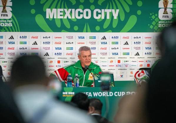 Fußball, Herren, Saison 2025 26, FIFA Word Cup 2026 in Mexiko, Kanada und USA, Mexiko-City ein Tag (Ortszeit) vor dem Eröffnungsspiel, im Bild: Pressekonferenz Trainer Javier Aguirre (Mexiko) im Medienzentrum im Aztekenstadion, 10.06. 2026,