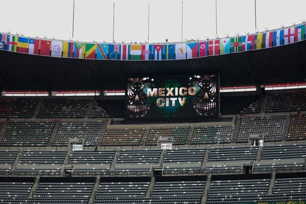 Fußball, FIFA WM 2026, Nationalteam Südafrika, Platzbegehung im Aztekenstadion Mexican national team, Nationalteam coach Javier Aguirre speaks to journalists at the press center of the Azteca Stadium in Mexico City. Mexico City, Mexico, June 10, 2026 - Football - View of the Azteca Stadium in Mexico City, Mexico, this Wednesday, June 10. Mexico faces South Africa tomorrow in the opening of the 2026 World Cup.(Foto: William Volcov Brazil Photo Press Brazil Photo Press) INTERNATIONAL Mexico City mexico Copyright: xWILLIAMxVOLCOVx