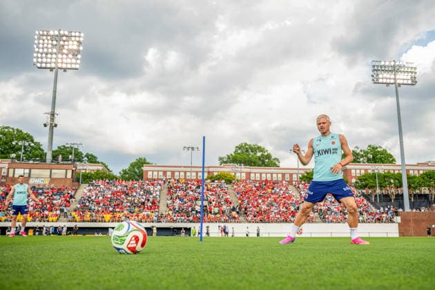 260610 Julian Ryerson of the Norwegian national football team at an open training session during day -1 of the FIFA World Cup, WM, Weltmeisterschaft, Fussball 2026 on June 10, 2026 in Greensboro. Photo: Vegard Grott BILDBYRAN kod VG VG0945 bbeng fotball football soccer fotboll fifa world cup vm fotball-vm norge norway trening träning training practice