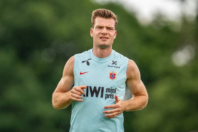 260610 Alexander Sorloth of the Norwegian national football team at an open training session during day -1 of the FIFA World Cup, WM, Weltmeisterschaft, Fussball 2026 on June 10, 2026 in Greensboro. Photo: Vegard Grott BILDBYRAN kod VG VG0945 bbeng fotball football soccer fotboll fifa world cup vm fotball-vm norge norway trening träning training practice
