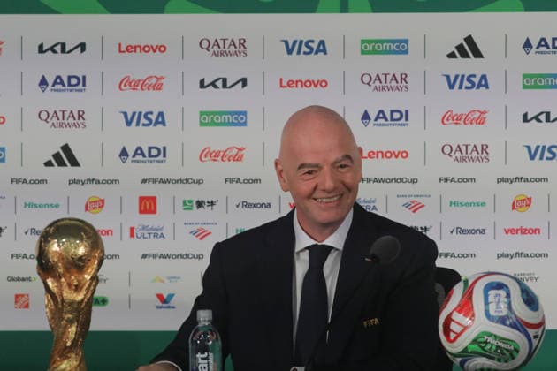 Fußball, FIFA WM 2026, Pressekonferenz in Mexiko-City mit Gianni Infantino #2 June 10, 2026, Mexico City, Ciudad de Mexico, Mexico: FIFA President Gianni Infantino speaks during a press conference, PK, Pressekonferenz ahead of the opening of the 2026 FIFA World Cup, WM, Weltmeisterschaft, Fussball at the Azteca Stadium now known as Mexico City Stadium. on June 10, 2026 in Mexico City, Mexico. FIFA President Gianni Infantino News Conference  - ZUMAe321 20260610_zsa_e321_008 Copyright: xIanxRoblesx