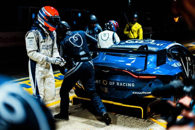 Motorsport, 24 Stunden von Le Mans, Training und Qualifikation #2 24 HEURES DU MANS 2026 - FREE PRACTICE AND QUALIFIYING SESSION 27 JAMES Ian (usa), ROBICHON Zacharie (can), DRUDI Mattia (ita), Heart of Racing Team, Aston Martin Vantage AMR LMGT3 27, LM GT3, action, pitstop, arrÃªt aux stands during the Free Practice and Qualifying session of the 24 Hours of Le Mans 2026, 3rd round of the 2026 FIA World Endurance Championship, from June 10 to 11, 2026 on the Circuit des 24 Heures du Mans in Le Mans, France -  Copyright: xAndreaxLorenzinax