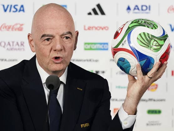Football: 2026 World Cup FIFA President Gianni Infantino speaks during a press conference, PK, Pressekonferenz in Mexico City on June 10, 2026, the eve of the World Cup opener between Mexico and South Africa.  A14AA0005618284P
