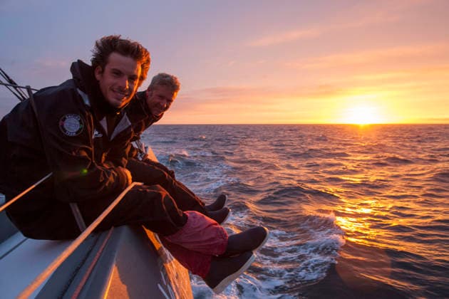VOILE : Yann Elies - Entrainement - Transat Jacques Vabre - 15 09 2015 Yann Elies, skipper du monocoque Imoca Groupe Queguiner-Leucemie Espoir en vue de la Transat Jacques Vabre 2015 le 11 08 2015  Copyright: xAlexisxCourcouxx