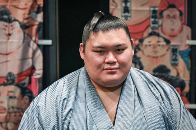 MUFG Paris Sumo Tournament press conference, PK, Pressekonferenz - Paris Onosato Daiki poses for a photo after a press conference for the MUFG Paris Sumo Tournament 2026 in Paris on June 11, 2026. Photo by Firas Abdullah ABACAPRESS.COM Paris Ile-de-France France  Copyright: xAbdullahxFiras ABACAx