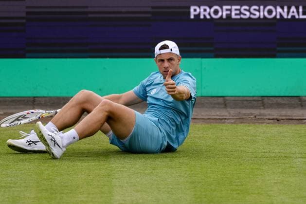 ROSMALEN , 11-06-2026 , Autotron , Libema Open , picture shows Tallon Griekspoor of the Netherlands gestures in his Men s Singles Second Round match against Zhizhen Zhang of China Libema Open  x204293791x Copyright: