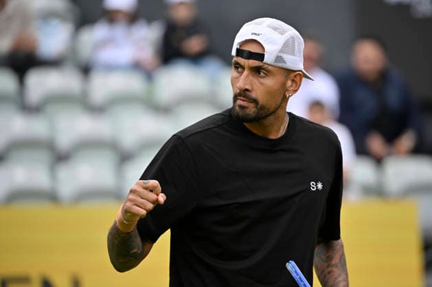 Nick Kyrgios (AUS) Jubel, Freude, Emotion, emotional, jubelt, Glueck, gluecklich, Tennis Herren BOSS Open ATP, Tennis Herren 250 Stuttgart 2026 Weissenhof BOSS Open ATP 250 Stuttgart 2026