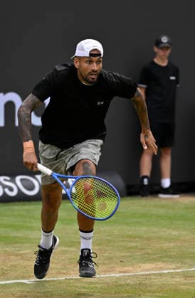 Nick Kyrgios (AUS) Aktion Tennis Herren BOSS Open ATP, Tennis Herren 250 Stuttgart 2026 Weissenhof BOSS Open ATP 250 Stuttgart 2026