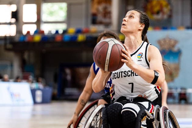 GUADALAJARA, SPAIN - JUNE 11: Anne Patzwald (Germany, 7) controls the ball during the 2026 IWBF Women™s Repechage match between Germany vs. Thailand at Palacio Multiusos de Guadalajara on June 11, 2026 in Guadalajara, Spain. Spain Copyright: xSteffiexWunderlx