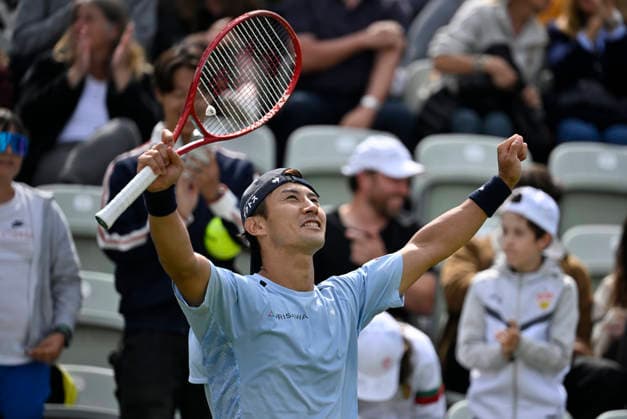 nach Spielende: Sho Shimabukuro (JPN) Jubel, Freude, Emotion, emotional, jubelt, Glueck, gluecklich, Tennis Herren BOSS Open ATP, Tennis Herren 250 Stuttgart 2026 Weissenhof BOSS Open ATP 250 Stuttgart 2026 *** after end of match Sho Shimabukuro JPN jubilation, joy, emotion, emotional, cheers, lucky, happy, tennis men BOSS Open ATP 250 Stuttgart 2026 Weissenhof BOSS Open ATP 250 Stuttgart 2026