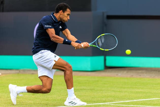 2026-06-11 - Libema Open 2026 ROSMALEN, NETHERLANDS - JUNE 11: Felix Auger-Aliassime of Canada during the Libema Open 2026 at the Autotron on June 11, 2026 in Rosmalen, Netherlands Rosmalen Autotron Netherlands Content not available for redistribution in The Netherlands directly or indirectly through any third parties. Copyright: xMarcelxvanxPlateringenx