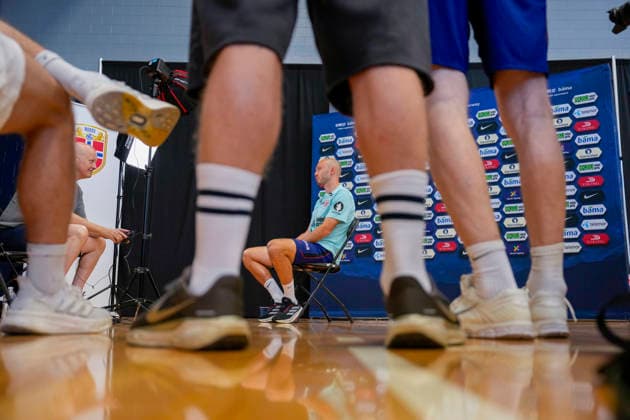 World Cup 2026 Greensboro, USA 20260611 Morten Thorsby at a press conference with the Norwegian men s national football team at The University of North Carolina Greensboro UNCG Photo Fredrik Varfjell NTB Greensboro United States EDITORIAL USE ONLY RESTRICTED USE FOR BETTING COMPANIES  Copyright: xFredrikxVarfjellx xNTBx