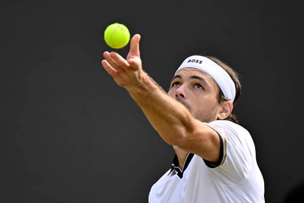 Taylor Fritz (USA) Aktion Aufschlag Tennis Herren BOSS Open ATP, Tennis Herren 250 Stuttgart 2026 Weissenhof BOSS Open ATP 250 Stuttgart 2026