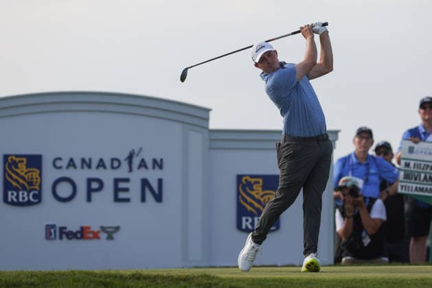 June 11, 2026: Matt Fitzpatrick tees off in round one during the RBC Canadian Open held at TPC Toronto at Osprey Valley in Caledon Ontario, Canada. CSM PGA, Golf Herren 2026: RBC Canadian Open Jun 11  - ZUMAc04_ 20260611_zma_c04_008 Copyright: xDanielxLeax