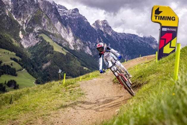 Whoop UCI Mountainbike World Series Leogang Downhill OSTGAARD Aletha CANYON DH RACINGat Whoop UCI Mountainbike World Series Leogang Downhill, 11.06.2026,in Leogang,AUT Foto: Sebastian Sternemann *** Whoop UCI Mountainbike World Series Leogang Downhill OSTGAARD Aletha CANYON DH RACINGat Whoop UCI Mountainbike World Series Leogang Downhill, 11 06 2026,in Leogang,AUT Photo Sebastian Sternemann