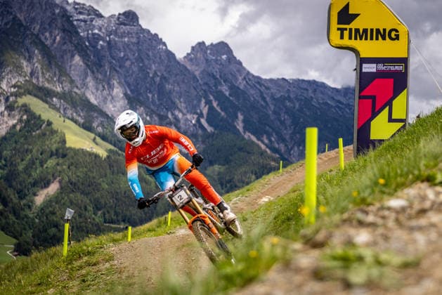 Whoop UCI Mountainbike World Series Leogang Downhill HICKMAN Kasper CUBE FACTORY RACINGat Whoop UCI Mountainbike World Series Leogang Downhill, 11.06.2026,in Leogang,AUT Foto: Sebastian Sternemann