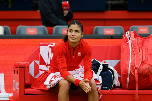RECORD DATE NOT STATED 11th June 2026; HSBC Championships, Queens Club, West Kensington, London, England; HSBC Championships Tennis, Day Two; Emma Raducanu (GBR) during a rain delay HongboxChen