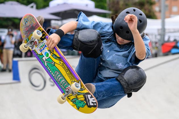 Mizuho Hasegawa of Japan practices during a training session of the women s park skateboard World Cup at Ostia Park in Rome (Italy), June 11, 2026. andreaxstaccioli