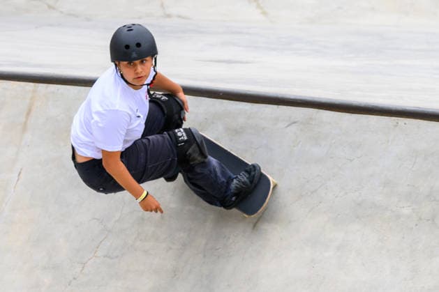 Julia Benedetti of Spain practices during a training session of the women s park skateboard World Cup at Ostia Park in Rome (Italy), June 11, 2026. andreaxstaccioli