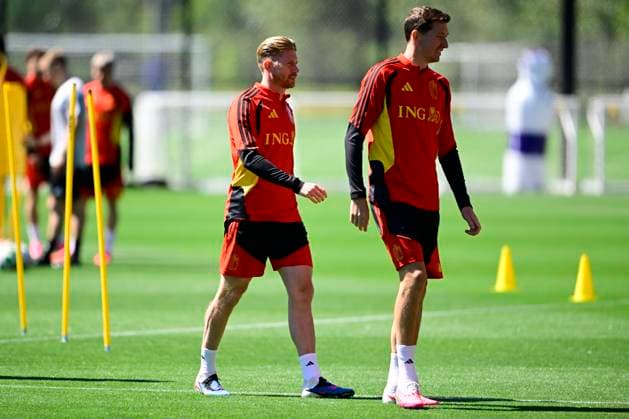 Belgian national football team - FIFA World Cup, WM, Weltmeisterschaft, Fussball 2026 - media activities 11 06 2026 RENTON, UNITED STATES OF AMERICA - JUNE 11 : De Bruyne Kevin forward of Belgium and Vanaken Hans midfielder of Belgium pictured during a training session of the Belgian national football team during the FIFA World Cup 2026 on June 11, 2026 in Renton, United States of America, 11 06 2026 Renton United States of America  Copyright: xJanxDexMeuleneirx