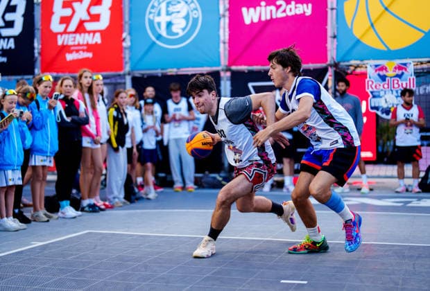 BASKETBALL - FIBA 3x3 World Tour VIENNA,AUSTRIA,11.JUN.26 - BASKETBALL - FIBA 3x3 World Tour, Red Bull Full Moon. Image shows participants.  GEPAxpictures xEdgarxEisner