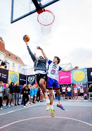 BASKETBALL - FIBA 3x3 World Tour VIENNA,AUSTRIA,11.JUN.26 - BASKETBALL - FIBA 3x3 World Tour, Red Bull Full Moon. Image shows participants.  GEPAxpictures xEdgarxEisner