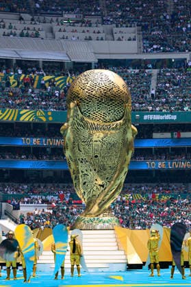 FIFA World Cup, WM, Weltmeisterschaft, Fussball 2026 FIFA WORLD CUP 2026 OPENING CEREMONY GENERAL 11062026 MEXICO CITY, MEXICO. Photo of the World Cup trophy, during the opening ceremony of the FIFA World Cup 2026, held at the Estadio Ciudad de MÃ xico of Mexico City. Foto del trofeo de la Copa del Mundo, durante ceremonia de apertura de la Copa del Mundo 2026 de la FIFA, celebrada en el Estadio Ciudad de Mexico de la Ciudad de MÃ xico. PHOTO BY IMAGENSHOP AGENCIA FOTOGRAFICA MEXICO CITY MEXICO CITY MEXICO