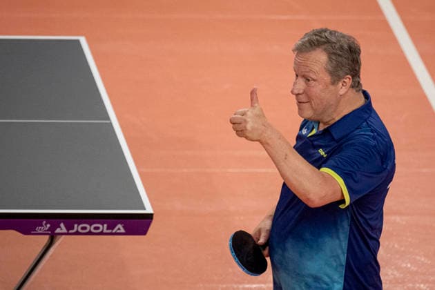 Swedish Olympic Table tennis, Tischtennis champion Jan-Ove Waldner took part in table tennis exhibition in Liberec, June 11, 2026. (CTKxPhoto RadekxPetrasek) CTKPhotoP2026061107474  CTKPhotoP2026061107474