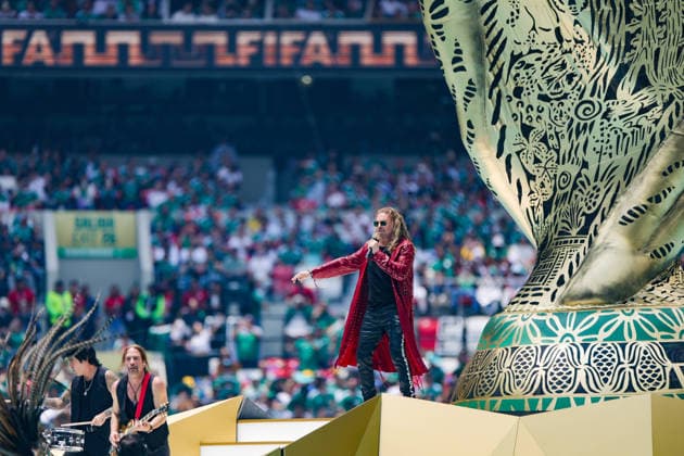 FIFA World Cup, WM, Weltmeisterschaft, Fussball 2026 FIFA WORLD CUP 2026 OPENING CEREMONY GENERAL 11062026 MEXICO CITY, MEXICO. Photo of the Mana band performance, during the opening ceremony of the FIFA World Cup 2026, held at the Estadio Ciudad de MÃ xico of Mexico City. Foto del la actuacion de la banda Mana, durante ceremonia de apertura de la Copa del Mundo 2026 de la FIFA, celebrada en el Estadio Ciudad de Mexico de la Ciudad de MÃ xico. PHOTO BY IMAGENSHOP AGENCIA FOTOGRAFICA MEXICO CITY MEXICO CITY MEXICO