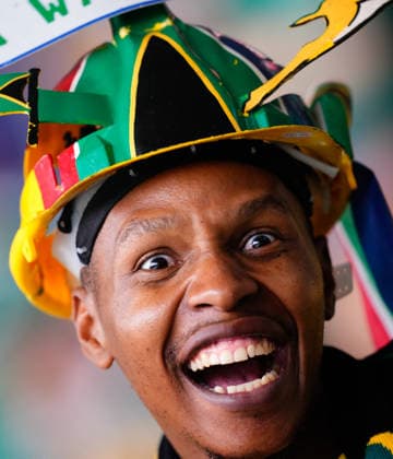 Mexico v South Africa - FIFA World Cup, WM, Weltmeisterschaft, Fussball 2026 - Group A MEXICO CITY, MEXICO - JUNE 11: South African fan poses prior to opening match of the World Cup First Stage Group A match between Mexico and South Africa at Estadio Azteca (Mexico Stadium) in Mexico City, Mexico on June 11, 2026. Jose Hernandez Anadolu Mexico City Mexico. Editorial use only. Please get in touch for any other usage.  Copyright: x2026xAnadoluxJosexHernandezx