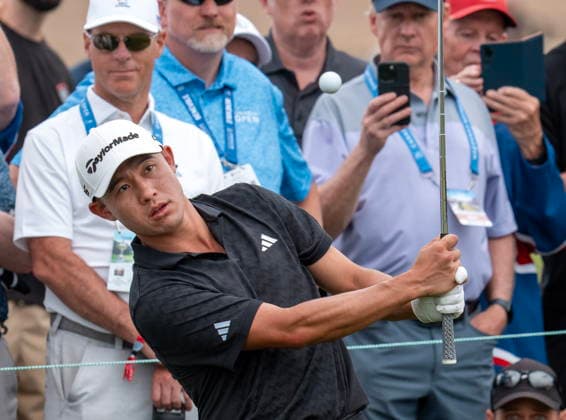 June 11, 2026, Caledon, On, CANADA: American Collin Morikawa watches his flop shot fly beside the 5th green during the first round of the RBC Canadian Open in Caledon, Ont. on Thursday June 11, 2026. Canada News - June 11, 2026  - ZUMAc35_ 20260611_zaf_c35_038 Copyright: xFrankxGunnx