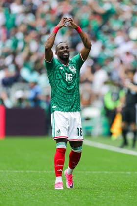 FIFA World Cup, WM, Weltmeisterschaft, Fussball 2026 FIFA WORLD CUP 2026 MEXICO VS SOUTH AFRICA 11062026 MEXICO CITY, MEXICO. Action photo of Julian Quinones of the Mexico national team, Nationalteam celebrating a goal against South Africa, during the opening game of the FIFA World Cup 2026, held at the Estadio Ciudad de MÃ xico of Mexico City. Foto de accion de Julian Quinones de la Seleccion Nacional de Mexico, celebrando un gol en contra de Sudafrica, juego inaugural de la Copa del Mundo 2026 de la FIFA, celebrado en el Estadio Ciudad de MÃ xico de la Ciudad de MÃ xico. PHOTO BY IMAGENSHOP AGENCIA FOTOGRAFICA MEXICO CITY MEXICO CITY MEXICO