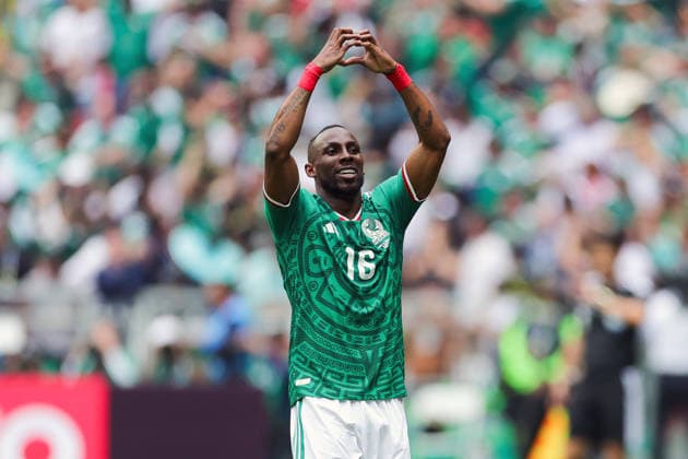 FIFA World Cup, WM, Weltmeisterschaft, Fussball 2026 FIFA WORLD CUP 2026 MEXICO VS SOUTH AFRICA 11062026 MEXICO CITY, MEXICO. Action photo of Julian Quinones of the Mexico national team, Nationalteam celebrating a goal against South Africa, during the opening game of the FIFA World Cup 2026, held at the Estadio Ciudad de MÃ xico of Mexico City. Foto de accion de Julian Quinones de la Seleccion Nacional de Mexico, celebrando un gol en contra de Sudafrica, juego inaugural de la Copa del Mundo 2026 de la FIFA, celebrado en el Estadio Ciudad de MÃ xico de la Ciudad de MÃ xico. PHOTO BY IMAGENSHOP AGENCIA FOTOGRAFICA MEXICO CITY MEXICO CITY MEXICO *** FIFA WORLD CUP 2026 FIFA WORLD CUP 2026 MEXICO VS SOUTH AFRICA 11062026 MEXICO CITY, MEXICO Action photo of Julian Quinones of the Mexico National team, celebrating a goal against South Africa, during the opening game of the FIFA World Cup 2026, held at the Estadio Ciudad de MÃ xico of Mexico City Action photo of Julian Quinones of the Mexico National team, celebrating a goal against South Africa, during the opening game of the FIFA World Cup 2026, held at the Estadio Ciudad de MÃ xico of Mexico City PHOTO BY IMAGENSHOP AGENCIA FOTOGRAFICA MEXICO CITY MEXICO CITY MEXICO CITY MEXICO CITY MEXICO Copyright: xYOALIxMARTINEZx