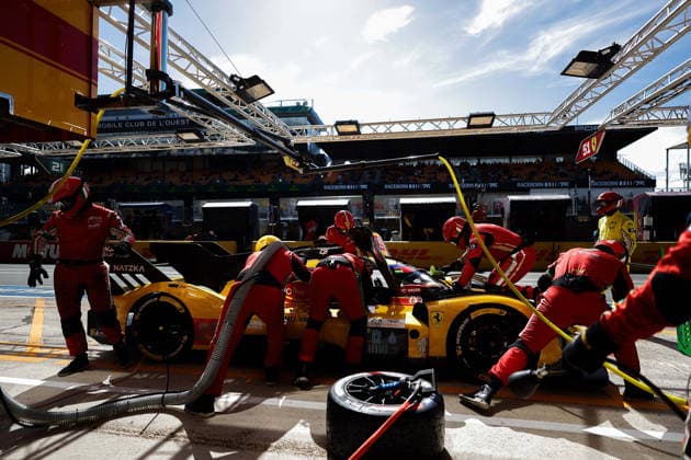 24 HEURES DU MANS 2026 - FREE PRACTICE AND QUALIFIYING SESSION 83 YE Yifei (chn), KUBICA Robert (pol), HANSON Phil (gbr), AF Corse, Ferrari 499P 83, Hypercar, pitstop, arrêt aux stands, during the Free Practice and Qualifying session of the 24 Hours of Le Mans 2026, 3rd round of the 2026 FIA World Endurance Championship, from June 10 to 11, 2026 on the Circuit des 24 Heures du Mans in Le Mans, France - Le MansFrance Copyright: xFREDERICxLExFLOCxHx