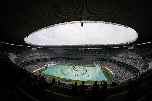 Mexico v South Africa - FIFA World Cup, WM, Weltmeisterschaft, Fussball 2026 - Group A MEXICO CITY, MEXICO - JUNE 11: General view inside the stadium at the Opening Ceremony of 2026 FIFA World Cup prior to opening match of the World Cup First Stage Group A match between Mexico and South Africa at Estadio Azteca (Mexico Stadium) in Mexico City, Mexico on June 11, 2026. Jose Hernandez Anadolu Mexico City Mexico. Editorial use only. Please get in touch for any other usage.  Copyright: x2026xAnadoluxJosexHernandezx