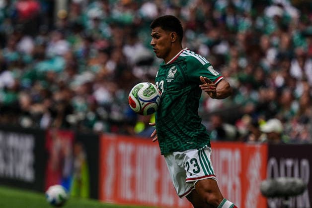Mexico v South Africa - FIFA World Cup, WM, Weltmeisterschaft, Fussball 2026 - Group A MEXICO CITY, MEXICO - JUNE 11: Jesus Gallardo (23) of Mexico in action during the World Cup First Stage Group A match between Mexico and South Africa at Estadio Azteca (Mexico Stadium) in Mexico City, Mexico on June 11, 2026. Juancho Torres Anadolu Mexico City Mexico. Editorial use only. Please get in touch for any other usage.  Copyright: x2026xAnadoluxJuanchoxTorresx