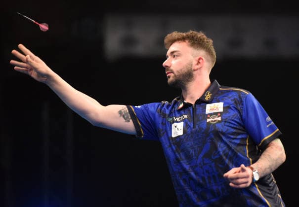11.06.2026, xhbx, Dart World Cup of Darts 2025, v.l. Madars Razma (DFL DFB REGULATIONS PROHIBIT ANY USE OF PHOTOGRAPHS as IMAGE SEQUENCES and or QUASI-VIDEO Frankfurt