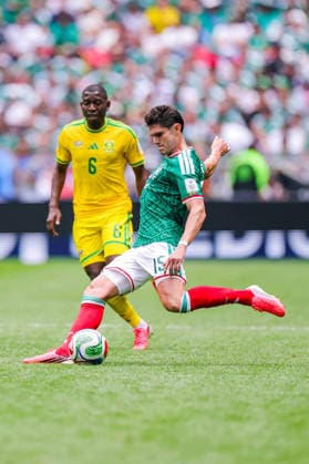 FIFA World Cup, WM, Weltmeisterschaft, Fussball 2026 FIFA WORLD CUP 2026 MEXICO VS SOUTH AFRICA 11062026 MEXICO CITY, MEXICO. Action photo of Aubrey Modiba (6) of South Africa and Israel Reyes (15) of the Mexico national team, Nationalteam during the opening game of the FIFA World Cup 2026, held at the Estadio Ciudad de MÃ xico of Mexico City. Foto de accion de Aubrey Modiba (6) de Sudafrica e Israel Reyes (15) de la Seleccion Nacional de Mexico, durante el juego inaugural de la Copa del Mundo 2026 de la FIFA, celebrado en el Estadio Ciudad de MÃ xico de la Ciudad de MÃ xico. PHOTO BY IMAGENSHOP AGENCIA FOTOGRAFICA MEXICO CITY MEXICO CITY MEXICO