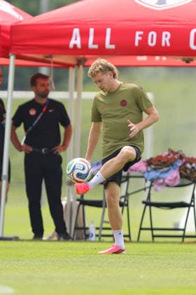 Jacob Shaffelburg of Canada in action during the training session before the 2026 FIFA World Cup, WM, Weltmeisterschaft, Fussball game between Canada and Bosnia and Herzegovina at Toronto FC Training Ground on June 11, 2026 in Toronto, Ontario, Canada  Copyright: xCurtisxWongx xSPPx Sportspressphoto_SPR165028