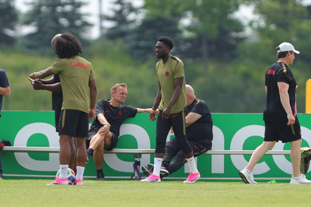 Alphonso Davies of Canada in action during the training session before the 2026 FIFA World Cup, WM, Weltmeisterschaft, Fussball game between Canada and Bosnia and Herzegovina at Toronto FC Training Ground on June 11, 2026 in Toronto, Ontario, Canada  Copyright: xCurtisxWongx xSPPx Sportspressphoto_SPR165035