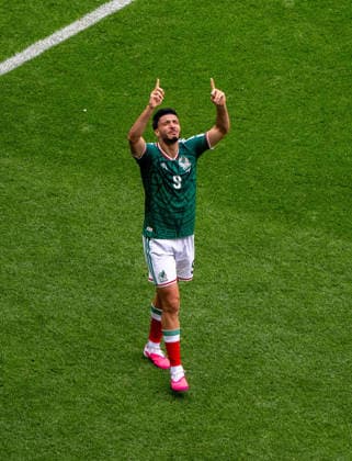Fußball, Herren, FIFA World Cup, WM, Weltmeisterschaft, Fussball 2026 in Mexiko, Kanada und USA, Eröffnungsspiel in Mexiko-City (Gruppe A, 1. Spieltag), Mexiko - Südafrika, Raul Jimenez (Mexiko), Jubel nach Tor zum 2:0, 11.06. 2026,