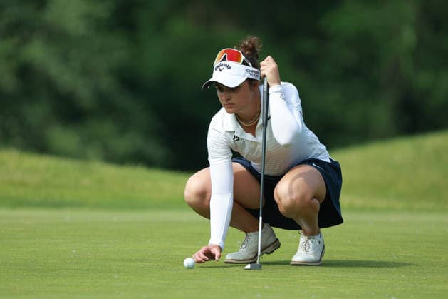 Dow Championship MIDLAND, MICHIGAN - JUNE 11: Carolina Melgrati of Italy lines up her putt on the ninth green during the first round of the Dow Championship at Midland Country Club in Midland, Michigan, USA on Thursday, June 11, 2026. Midland Michigan United States  Copyright: xJorgexLemusx originalFilename:lemus-dowchamp260611_npldO.jpg
