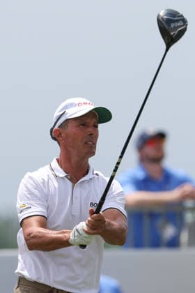 June 11, 2026: Mike Weir of Canada tees off during the RBC Canadian Open held at TPC Toronto at Osprey Valley in Caledon Ontario, Canada. CSM Caledon Canada - ZUMAc04_ 20260611_zma_c04_023 Copyright: xDanielxLeax