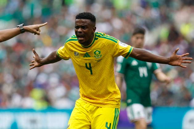 FIFA World Cup, WM, Weltmeisterschaft, Fussball 2026 - Group A - Mexico vs South Africa Teboho Mokoena of South Africa reacts during the FIFA World Cup 2026 Group A match between Mexico and South Africa in Mexico City, Mexico, 11 June 2026. Mexico City Mexico  Copyright: xSASHENKAxGUTIERREZx