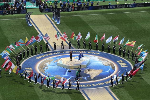 FIFA World Cup, WM, Weltmeisterschaft, Fussball 2026 - Group A - Mexico vs South Africa Italian tenor Andrea Bocelli and South Korean singer EJAE are performing during the pre-game show before the opening match of the FIFA World Cup 2026 between Mexico and South Africa in Mexico City, Mexico, 11 June 2026. Mexico City Mexico  Copyright: xMARIOxGUZMANx