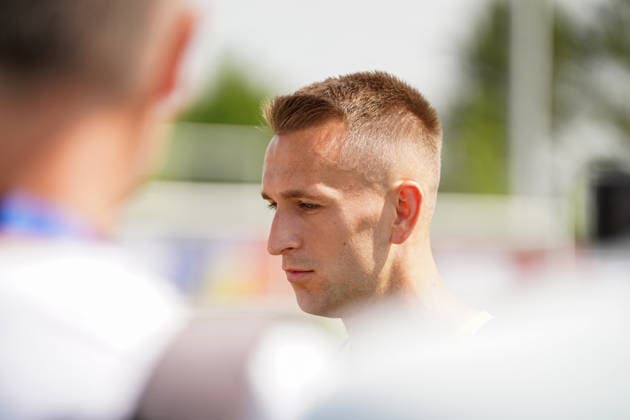 June 11, 2026, Toronto, Ciudad de Mexico, Canada: Amar MEMIC 15 of Bosnia and Herzegovina national football team attending media during the training day ahead the 2026 FIFA World Cup, WM, Weltmeisterschaft, Fussball Group B match against Canada at Centennial Park. on June 11, 2026 in Toronto, Canada. Bosnia And Herzegovina Training Day - 2026 FIFA World Cup  - ZUMAe321 20260611_zsa_e321_037 Copyright: xLeonardoxRamirezx