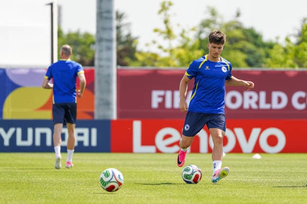 June 11, 2026, Toronto, Ciudad de Mexico, Canada: Kerim ALAJBEGOVIC 19 of Bosnia and Herzegovina national football team warms-up during the training day ahead the 2026 FIFA World Cup, WM, Weltmeisterschaft, Fussball Group B match against Canada at Centennial Park. on June 11, 2026 in Toronto, Canada. Toronto Canada - ZUMAe321 20260611_zsa_e321_043 Copyright: xLeonardoxRamirezx