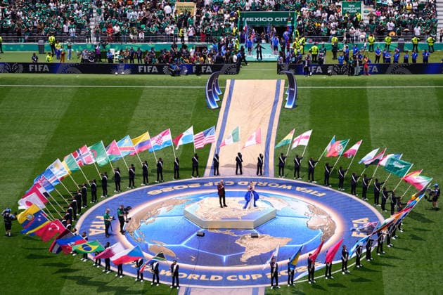 Mexico v South Africa - FIFA World Cup, WM, Weltmeisterschaft, Fussball 2026 - Group A MEXICO CITY, MEXICO - JUNE 11: Andrea Bocelli and EJAE perform at the Opening Ceremony during the World Cup First Stage Group A match between Mexico and South Africa at Estadio Azteca (Mexico Stadium) in Mexico City, Mexico on June 11, 2026. Jose Hernandez Anadolu Mexico City Mexico. Editorial use only. Please get in touch for any other usage.  Copyright: x2026xAnadoluxJosexHernandezx
