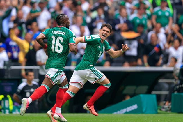 FIFA World Cup, WM, Weltmeisterschaft, Fussball 2026 FIFA WORLD CUP 2026 MEXICO VS SOUTH AFRICA 11062026 MEXICO CITY, MEXICO. Action photo of Julian Quinones (16) of the Mexican national team, Nationalteam celebrating a goal against South Africa during the opening game of the FIFA World Cup 2026, held at the Estadio Ciudad de MÃ xico of Mexico City. Foto de accion de Julian Quinones (16) de la Seleccion Nacional de Mexico, celebrando un gol en contra de Sudafrica, durante el juego inaugural de la Copa del Mundo 2026 de la FIFA, celebrado en el Estadio Ciudad de MÃ xico de la Ciudad de MÃ xico. PHOTO BY IMAGENSHOP AGENCIA FOTOGRAFICA MEXICO CITY MEXICO CITY MEXICO