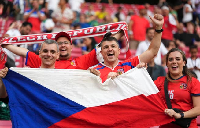 (260612) -- GUADALAJARA, June 12, 2026 -- Fans of the Czech Republic cheer before the group A match between South Korea and the Czech Republic at the 2026 FIFA World Cup, WM, Weltmeisterschaft, Fussball at Guadalajara Stadium in Guadalajara, Mexico, June 11, 2026. (Photo by Xinhua) (SP)MEXICO-GUADALAJARA-FOOTBALL-FIFA WORLD CUP-GROUP A-KOR VS CZE MartinxZabala 